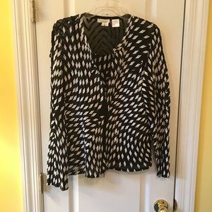 2 pc black and white top and jacket
